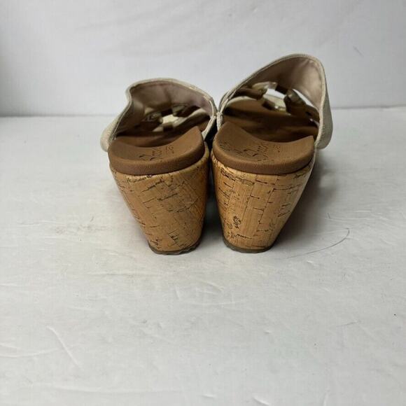 Skechers Sandals Women's 9 Tan Beige Comfort Platform Wedge Slip On Luxe Foam - Picture 4 of 14